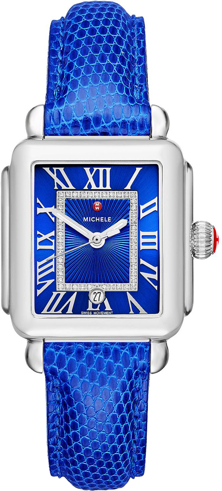 Michele Deco Collection Battery Operated Quartz Blue Watch MWW06T000155 