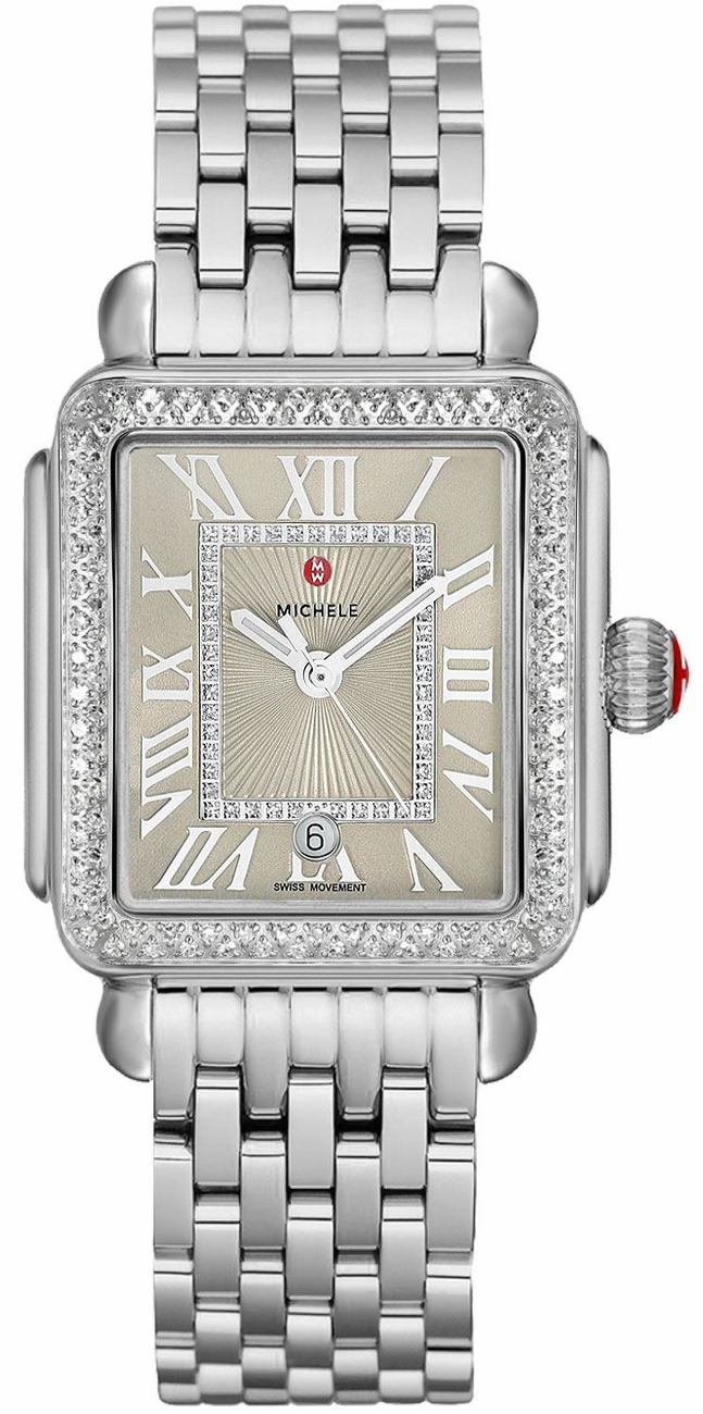 Michele Deco Collection Battery Operated Quartz Beige Ladies Watch MWW06T000165 
