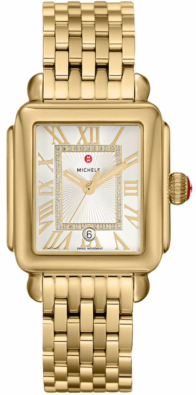 Michele Deco Collection Battery Operated Quartz Silver White Ladies Watch MWW06T000171 
