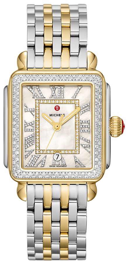 Michele Deco Collection Battery Operated Quartz Pearl White Ladies Watch MWW06T000236 