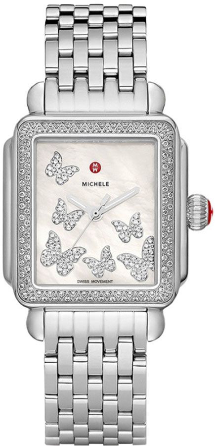 Michele Deco Collection Battery Operated Quartz Pearl White Ladies Watch MWW06T000243 