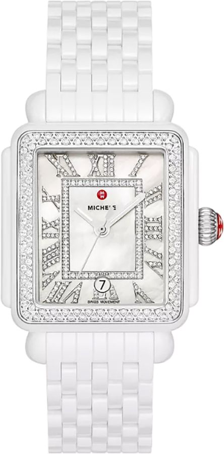 Michele Deco Madison White Ceramic Women's Watch MWW06T000250 