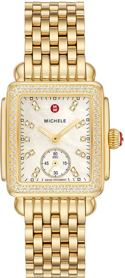 Michele Deco Collection Battery Operated Quartz Pearl White Ladies Watch MWW06V000124 