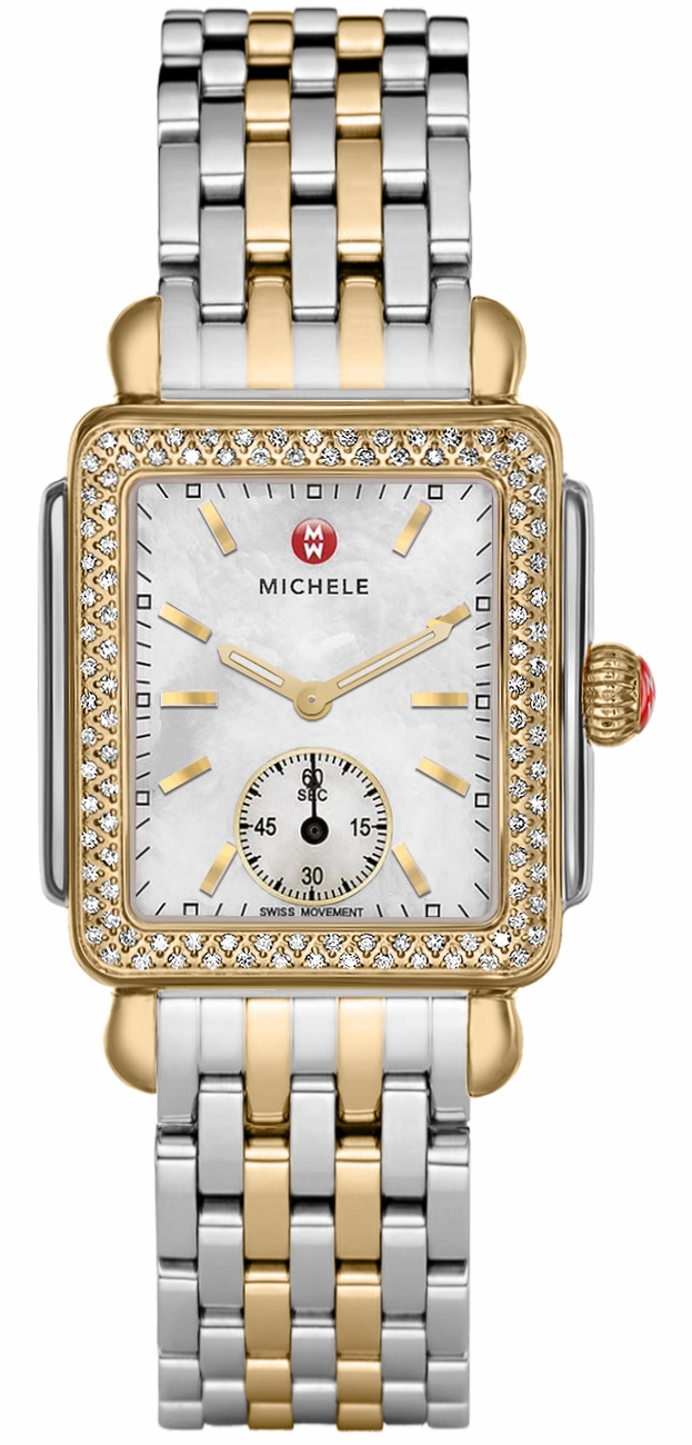 Michele Deco Collection Battery Operated Quartz Pearl White Ladies Watch MWW06V000023 