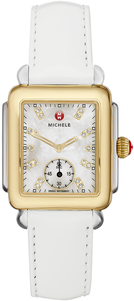 Michele Deco Collection Battery Operated Quartz Pearl White Ladies Watch MWW06V000043 