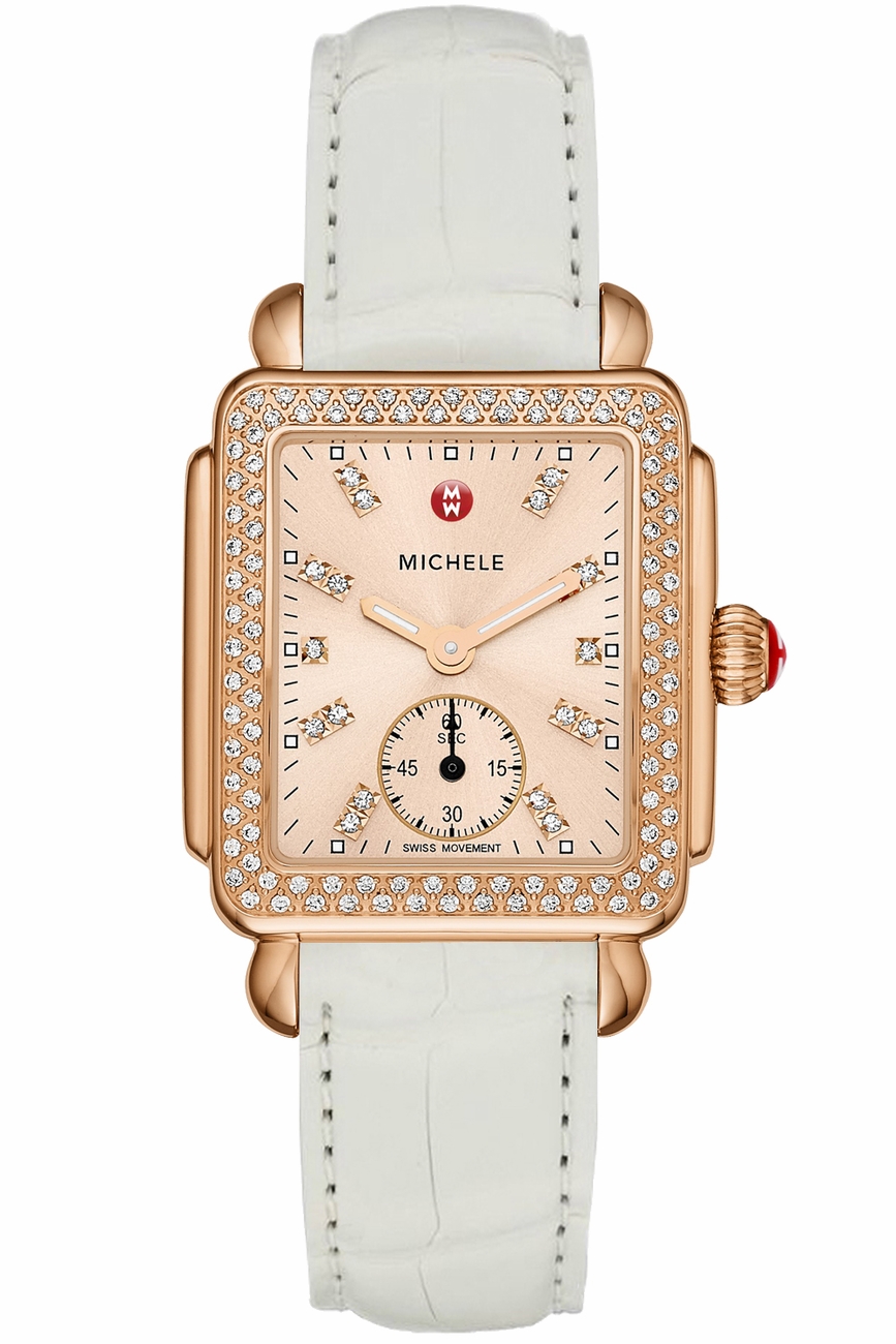 Michele Deco Collection Battery Operated Quartz Beige Ladies Watch MWW06V000094 