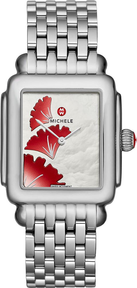 Michele Deco Collection Battery Operated Quartz Pearl White Ladies Watch MWW06V000097 