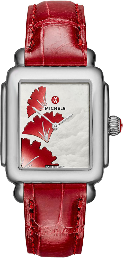 Michele Deco Collection Battery Operated Quartz Pearl White Ladies Watch MWW06V000100 