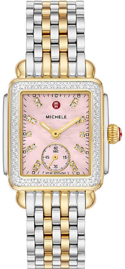 Michele Deco Collection Battery Operated Quartz Pearl White Ladies Watch MWW06V000129 