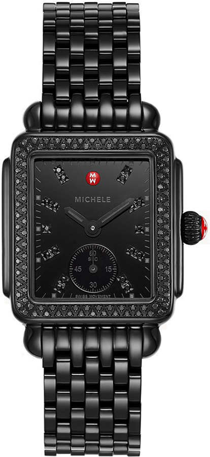 Michele Deco Collection Battery Operated Quartz Black Ladies Watch MWW06V000127 