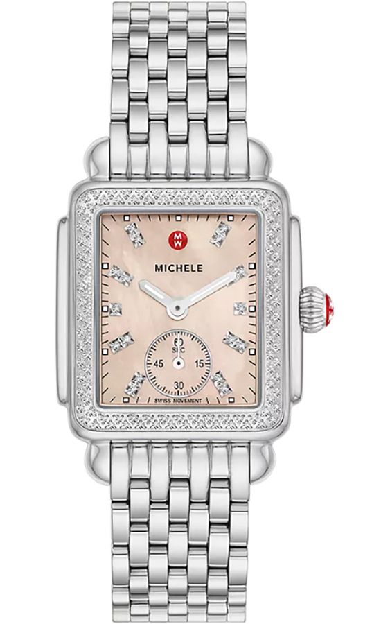 Michele Deco Collection Battery Operated Quartz Pearl White Ladies Watch MWW06V000131 