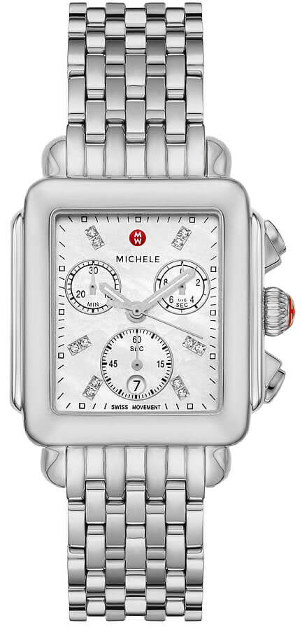 Michele Deco Collection Battery Operated Quartz White Ladies Watch MWW06A000778 