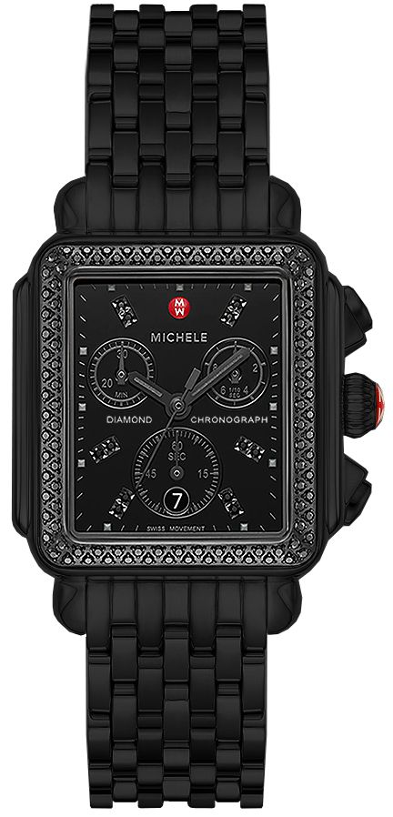 Michele Deco Collection Battery Operated Quartz Black Ladies Watch MWW06A000786 