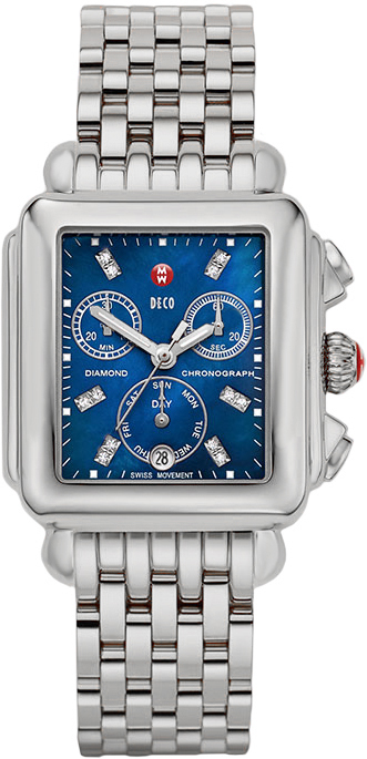 Michele Deco Collection Battery Operated Quartz Blue Ladies Watch MWW06P000172 