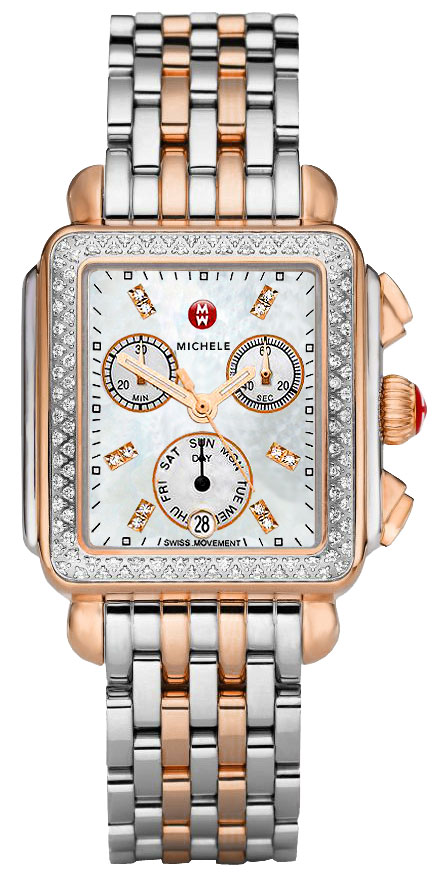 Michele Deco Collection Battery Operated Quartz Pearl White Ladies Watch MWW06P000232 