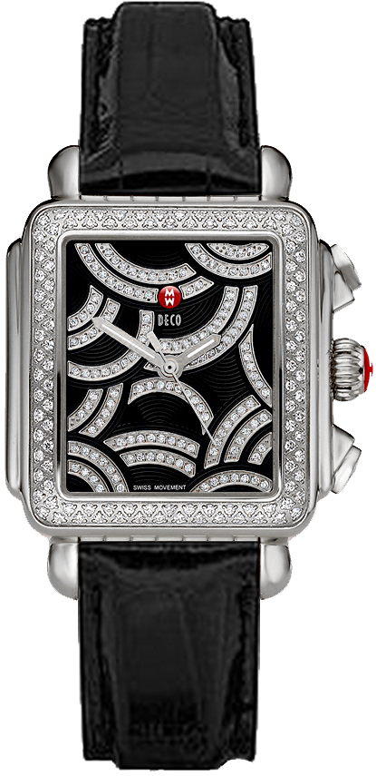 Michele Deco Collection Battery Operated Quartz Black Ladies Watch MWW06T000117 