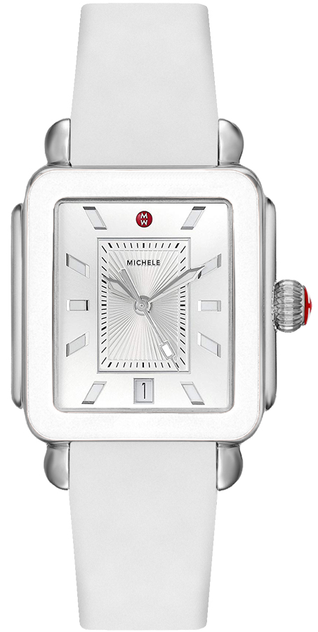 Michele Deco Collection Battery Operated Quartz Silver White Ladies Watch MWW06K000004 