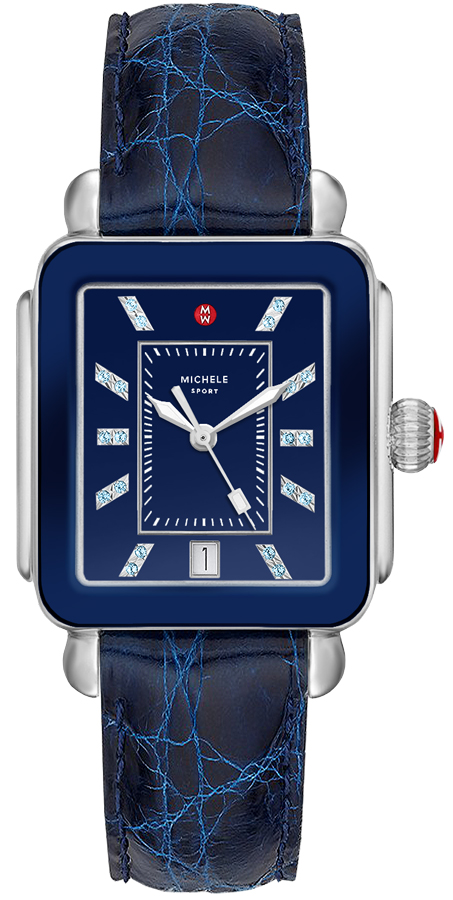 Michele Deco Collection Battery Operated Quartz Blue Ladies Watch MWW06K000034 