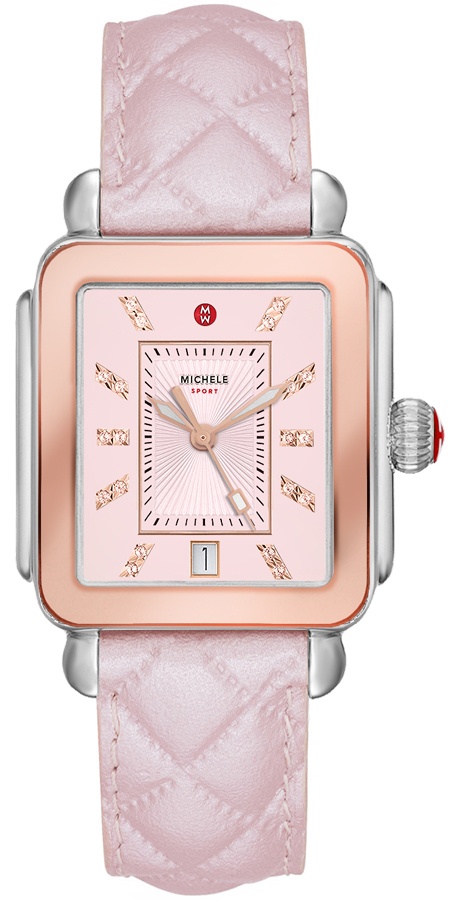 Michele Deco Collection Battery Operated Quartz Pink Ladies Watch MWW06K000046 