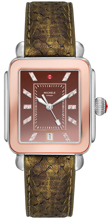Michele Deco Collection Battery Operated Quartz Brown Ladies Watch MWW06K000036 