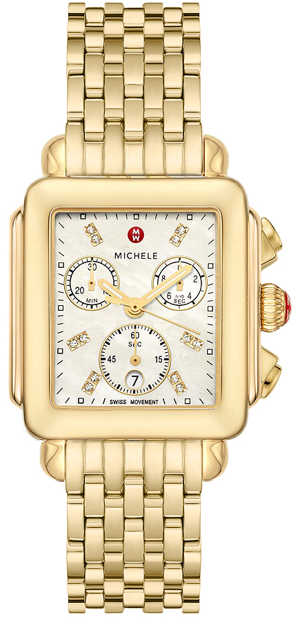Michele Deco Collection Battery Operated Quartz Pearl White Ladies Watch MWW06A000780 