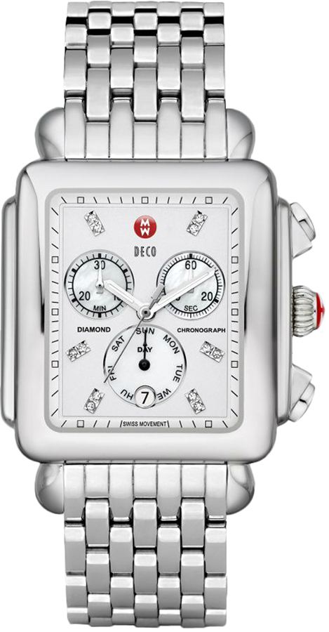 Michele Deco Collection Battery Operated Quartz Silver Ladies Watch MWW06Z000012 