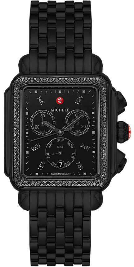 Michele Deco Collection Battery Operated Quartz Black Ladies Watch MWW06Z000039 