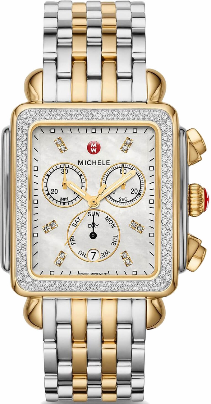 Michele Deco Collection Battery Operated Quartz Pearl White Ladies Watch MWW06Z000034 