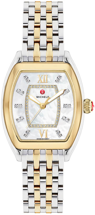 Michele Releve Battery Operated Quartz Pearl White Ladies Watch MWW19B000004 