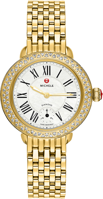 Michele Serein Battery Operated Quartz Pearl White Ladies Watch MWW21E000013 