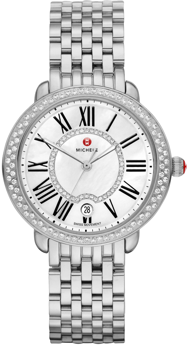 Michele Serein Battery Operated Quartz Pearl White Ladies Watch MWW21B000030 