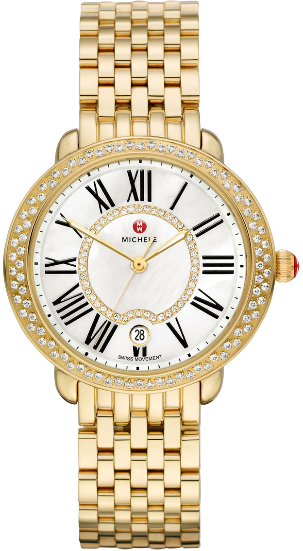 Michele Serein Battery Operated Quartz Pearl White Ladies Watch MWW21B000031 