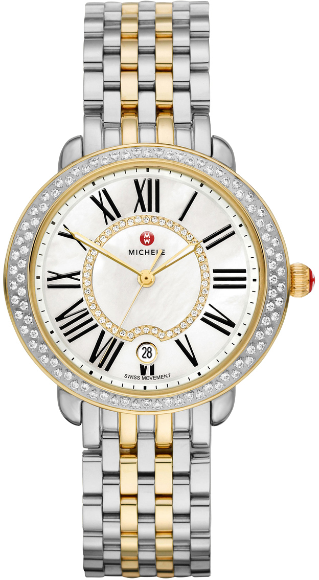 Michele Serein Battery Operated Quartz Pearl White Ladies Watch MWW21B000032 