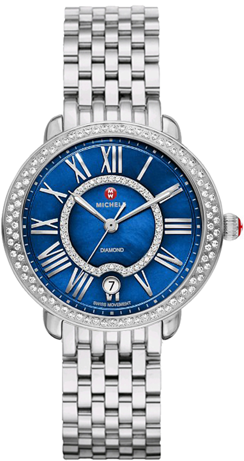 Michele Serein Battery Operated Quartz Blue Watch MWW21B000033 