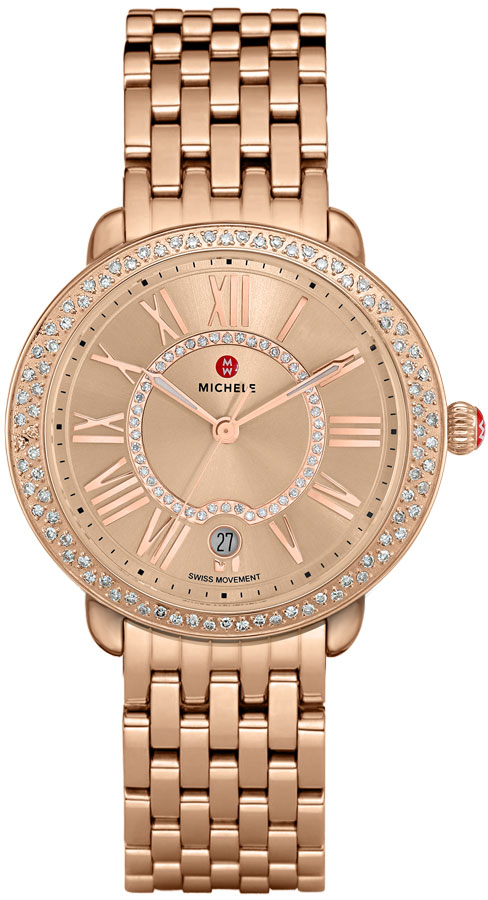 Michele Serein Battery Operated Quartz Beige Ladies Watch MWW21B000078 