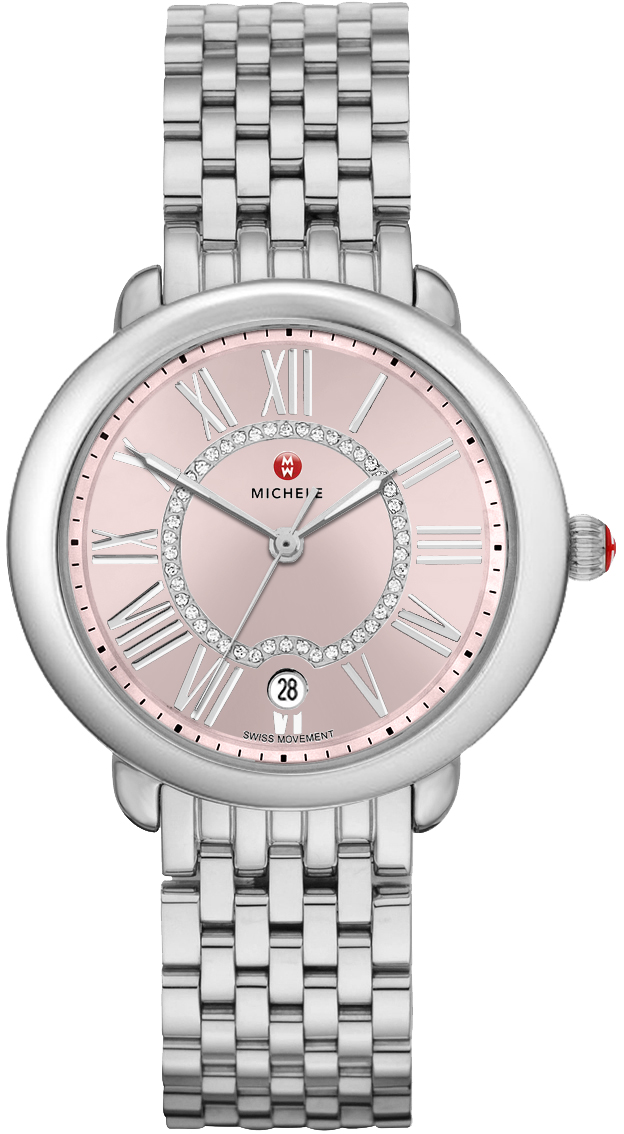 Michele Serein Battery Operated Quartz Pink Watch MWW21B000115 