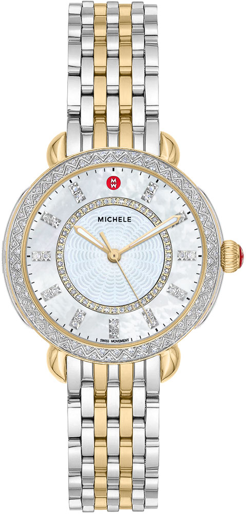 Michele Sidney Battery Operated Quartz Pearl White Ladies Watch MWW30B000002 