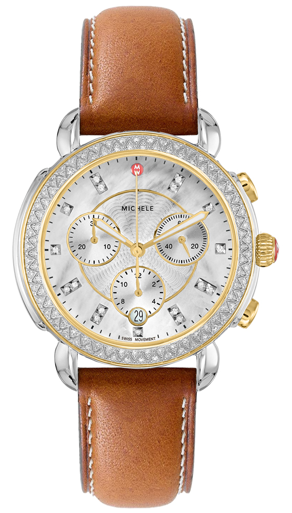 Michele Sidney Battery Operated Quartz Pearl White Ladies Watch MWW30A000006 