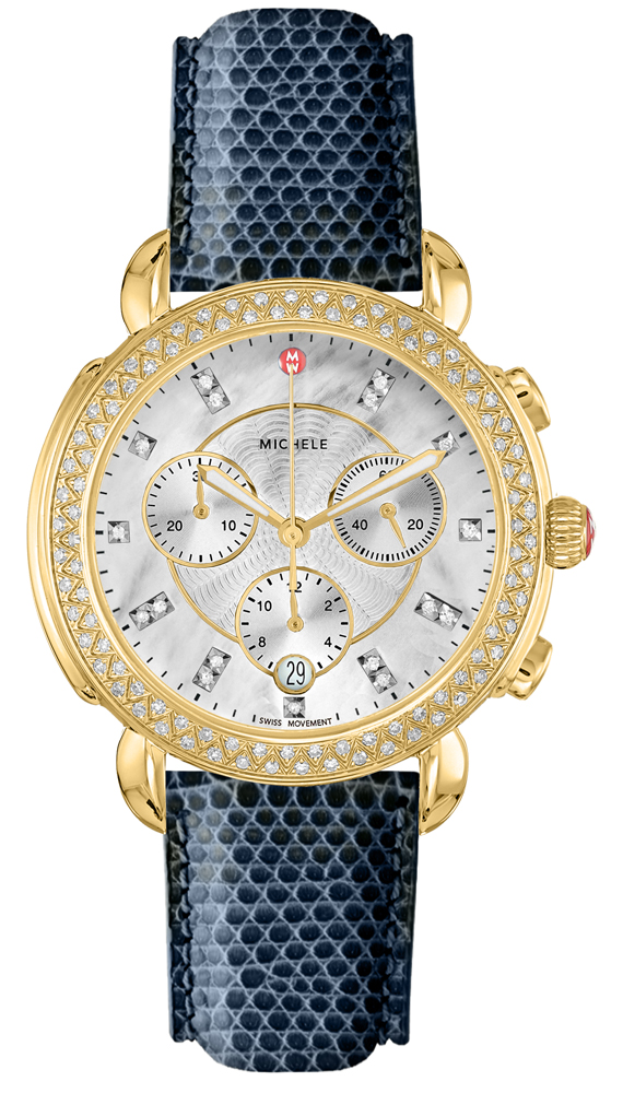 Michele Sidney Battery Operated Quartz Pearl White Ladies Watch MWW30A000016 