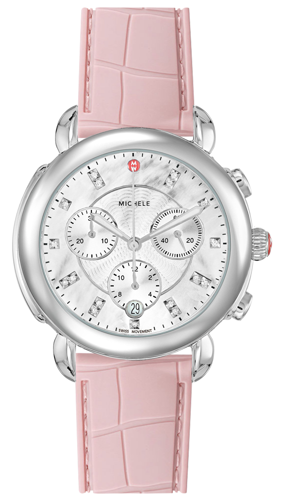 Michele Sidney Battery Operated Quartz Pearl White Ladies Watch MWW30A000017 