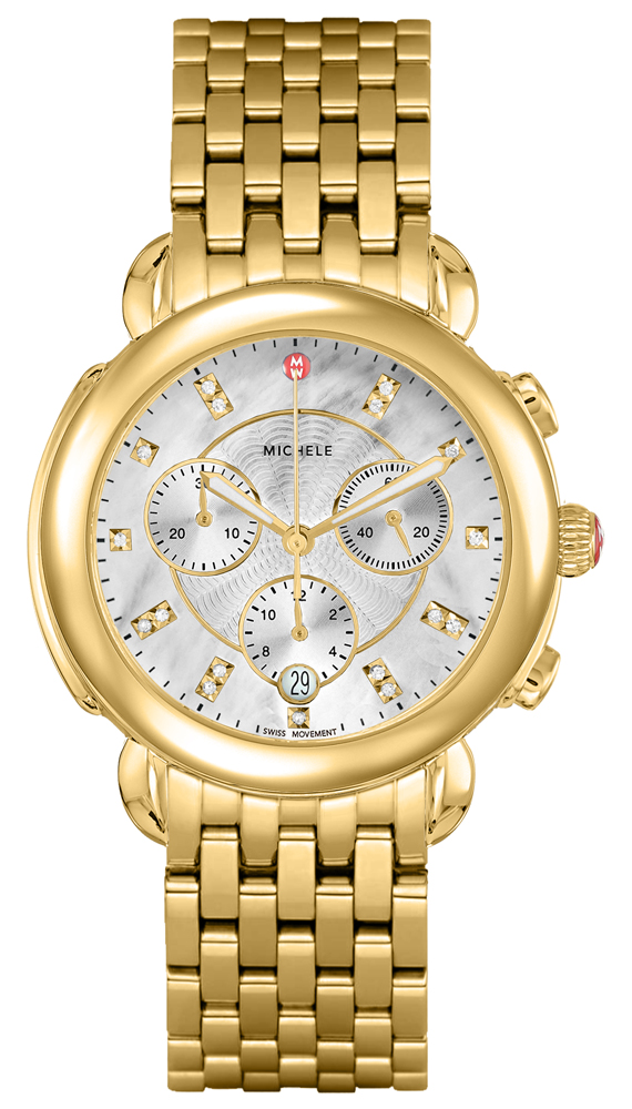 Michele Sidney Battery Operated Quartz Pearl White Ladies Watch MWW30A000019 