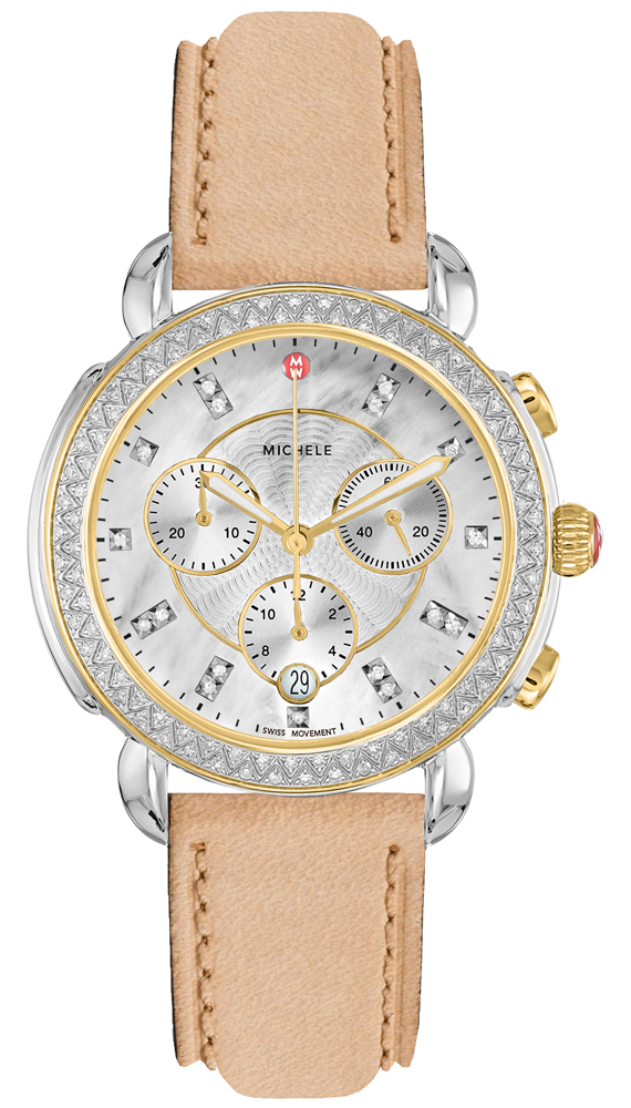 Michele Sidney Battery Operated Quartz Pearl White Ladies Watch MWW30A000020 