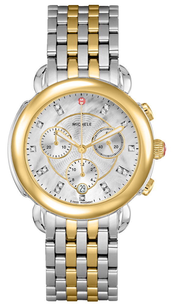 Michele Sidney Battery Operated Quartz Pearl White Ladies Watch MWW30A000022 