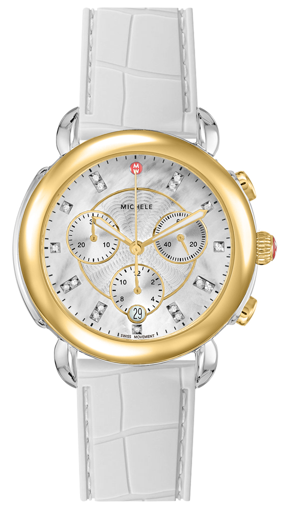 Michele Sidney Battery Operated Quartz Pearl White Ladies Watch MWW30A000024 