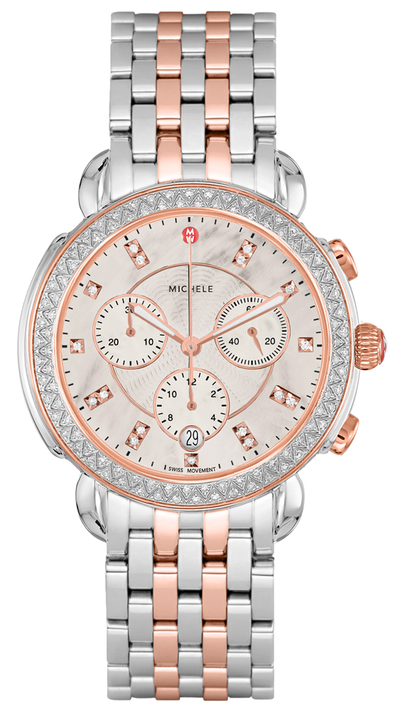 Michele Sidney Rose Gold Two-Tone Diamond Women's Watch MWW30A000036 