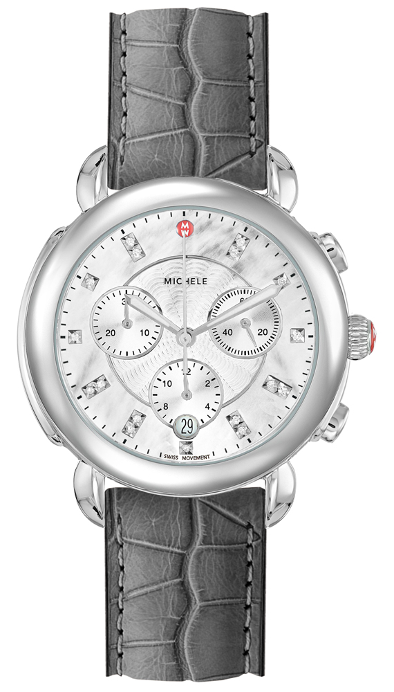 Michele Sidney Battery Operated Quartz Pearl White Ladies Watch MWW30A000037 