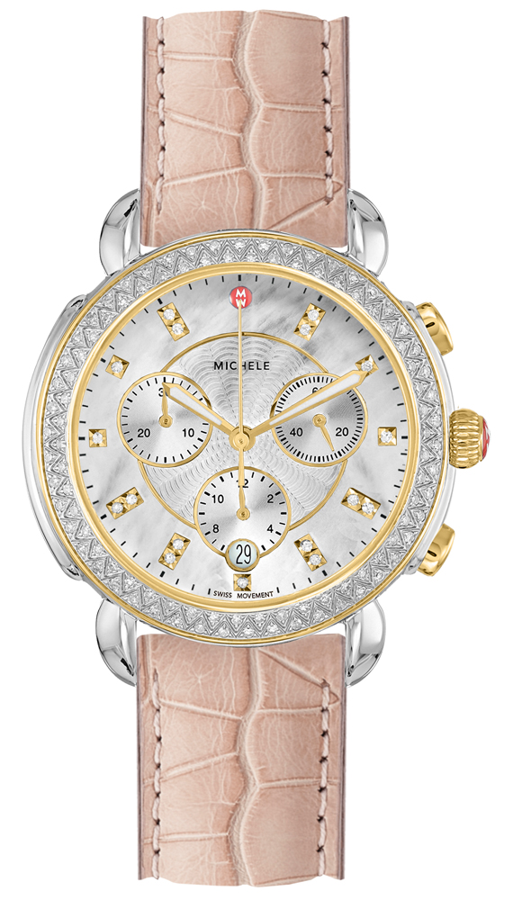 Michele Sidney Battery Operated Quartz Pearl White Ladies Watch MWW30A000041 