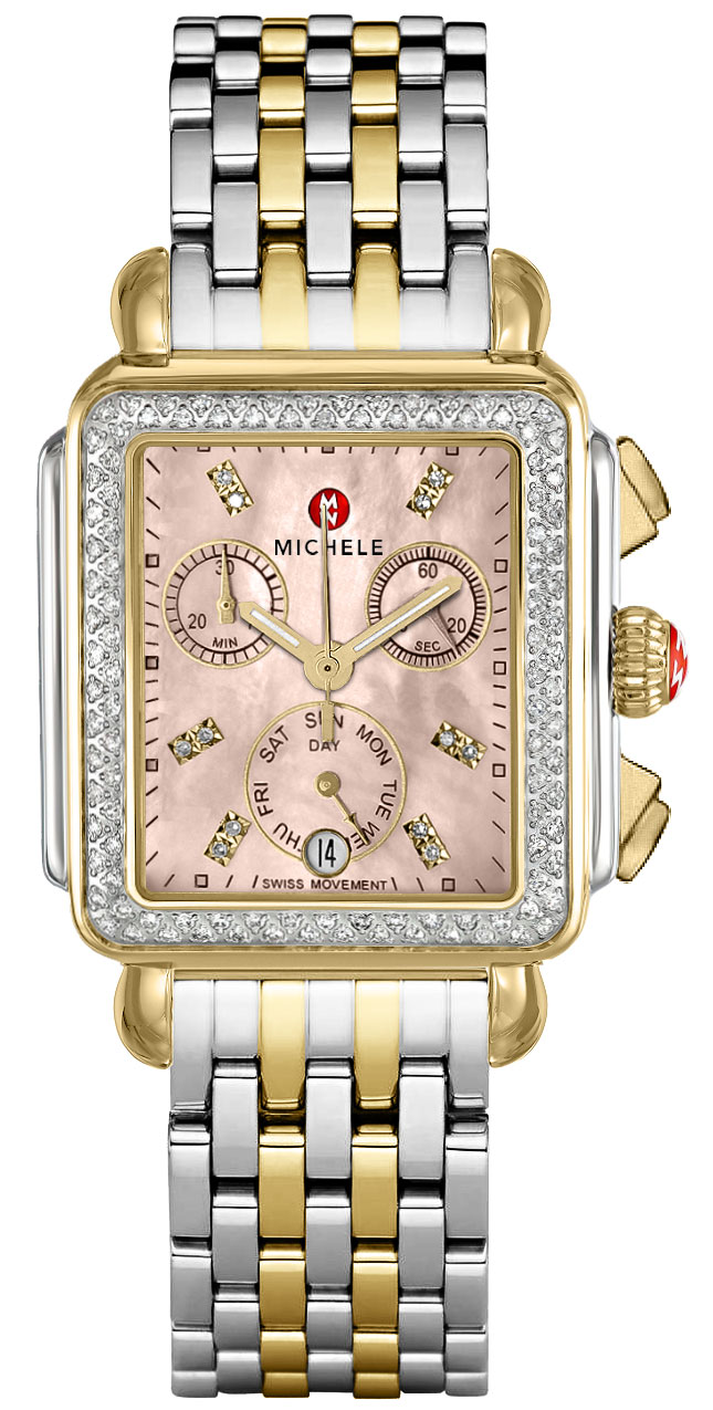Michele Deco Collection Battery Operated Quartz Pink Ladies Watch MWW06P000285 