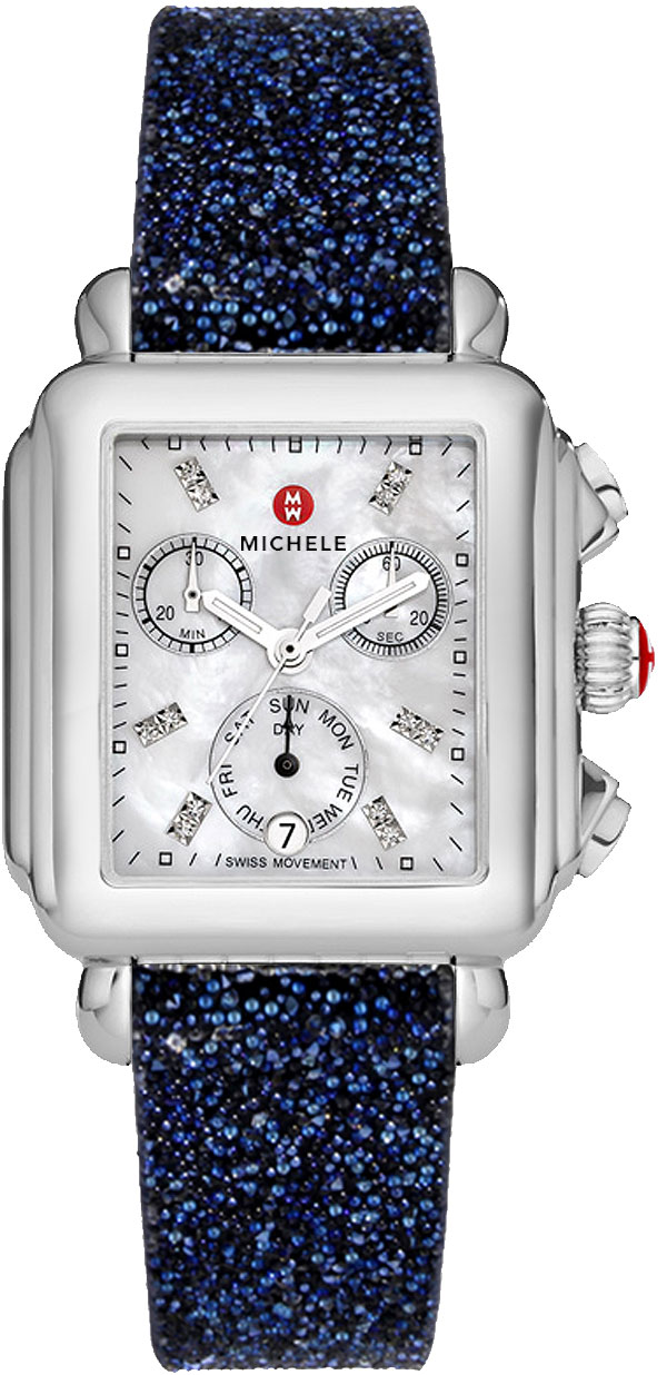 Michele Deco Collection Battery Operated Quartz Diamonds Ladies Watch MWW06P000014-BLULT 