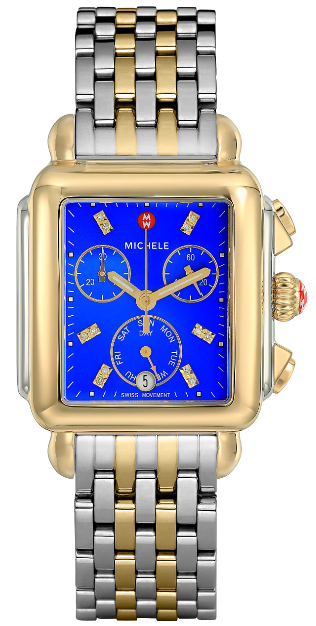 Michele Deco Collection Battery Operated Quartz Blue Ladies Watch MWW06P000272 